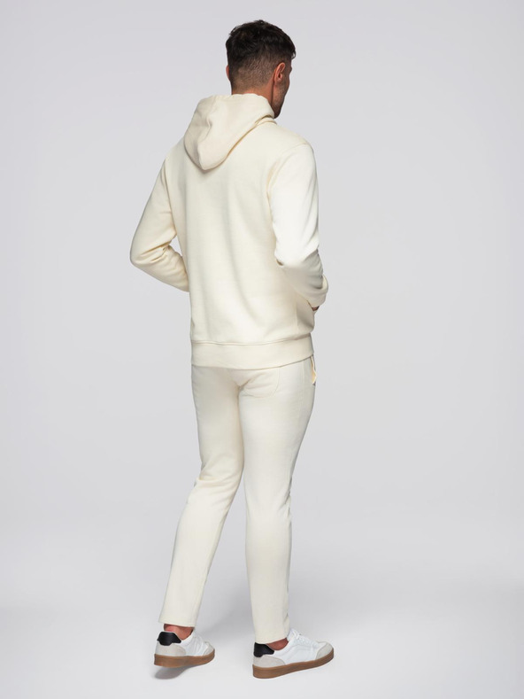 Ombre Clothing Férfi melegítő szett pulóver + regular fit nadrág - krém V11 Z120 Ombre Clothing