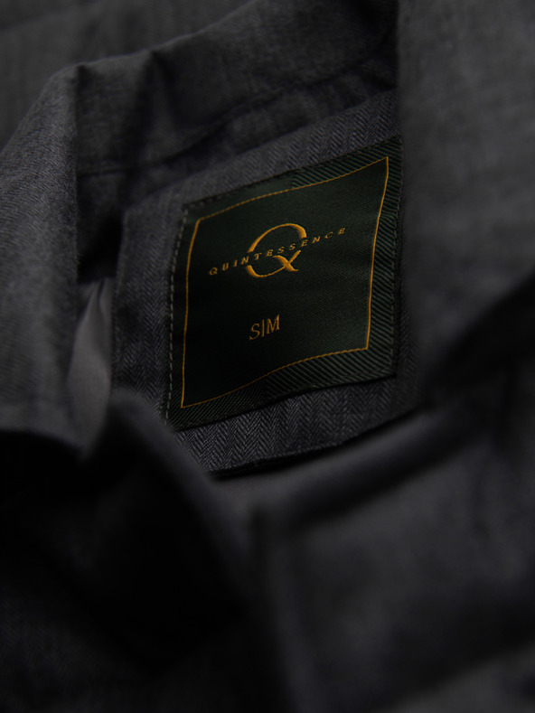 Ombre Clothing Férfi varrott elegáns mellény - grafitszürke melír V1 OM-JAVJ-0275 Ombre Clothing