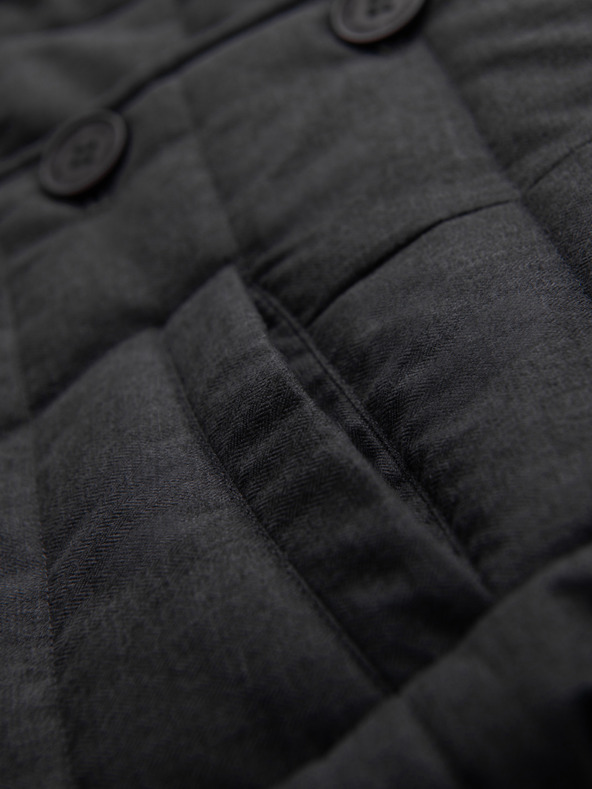 Ombre Clothing Férfi varrott elegáns mellény - grafitszürke melír V1 OM-JAVJ-0275 Ombre Clothing