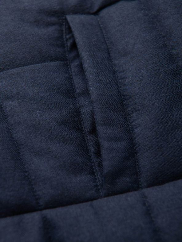 Ombre Clothing Férfi elegáns varrott mellény - sötétkék melanzs V3 OM-JAVJ-0275 Ombre Clothing