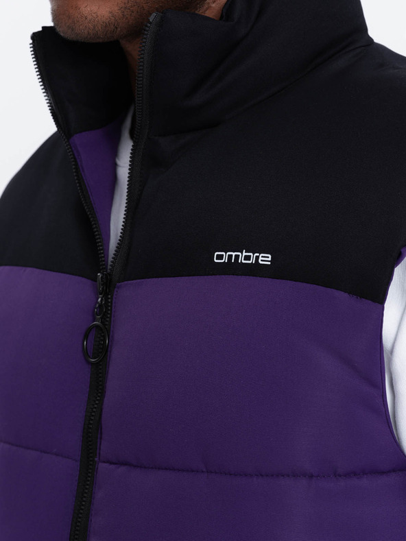 Ombre Clothing FÉRFI VARROTT UJJATLAN PÓLÓ V63 - LILA Ombre Clothing