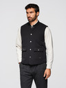 Ombre Clothing Férfi lezser ujjatlan mellény függőleges varrással - fekete V1 OM-JAVJ-0323 Ombre Clothing