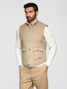 Ombre Clothing Férfi lezser ujjatlan mellény függőleges varrással - bézs V2 OM-JAVJ-0323 Ombre Clothing