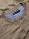 Ombre Clothing BASIC férfi klasszikus viszkóz pulóver kerek nyakkivágással - sötét bézs V15 OM-SWBS-0106 Ombre Clothing