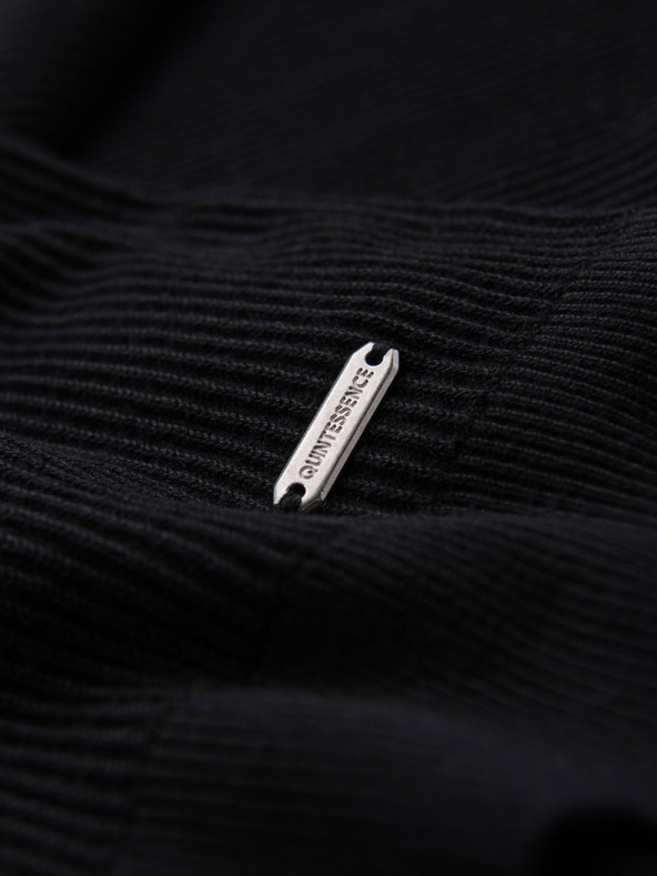 Ombre Clothing Férfi bordázott pulóver gombokkal a nyakkivágásnál - fekete V2 OM-SWSW-0182 Ombre Clothing