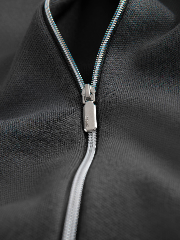 Ombre Clothing Férfi cipzáros pulóver - grafitszürke V2 OM-SWZS-0146 Ombre Clothing