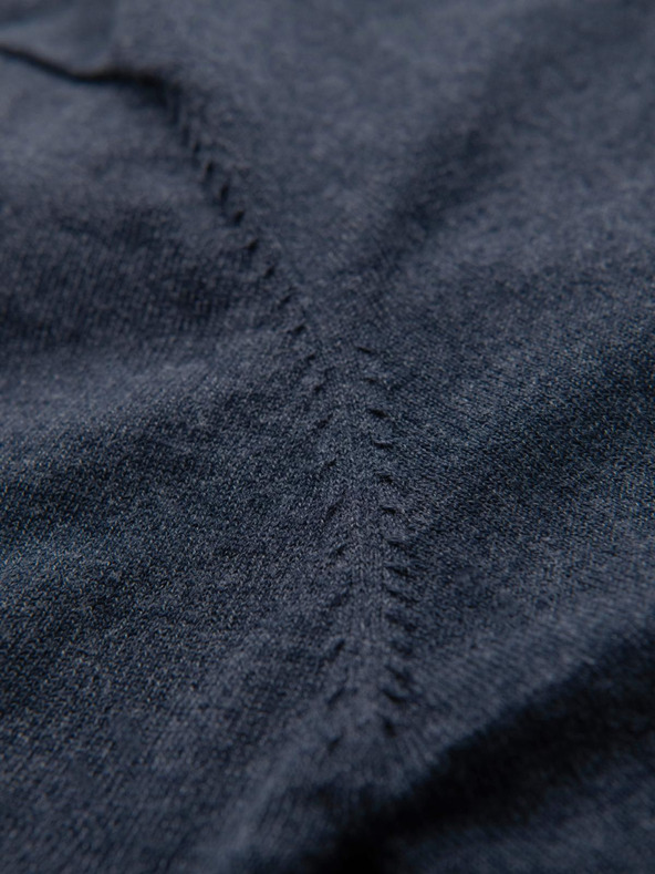 Ombre Clothing BASIC férfi viszkóz pulóver kerek nyakkivágással - sötétkék melír V16 OM-SWBS-0106 Ombre Clothing