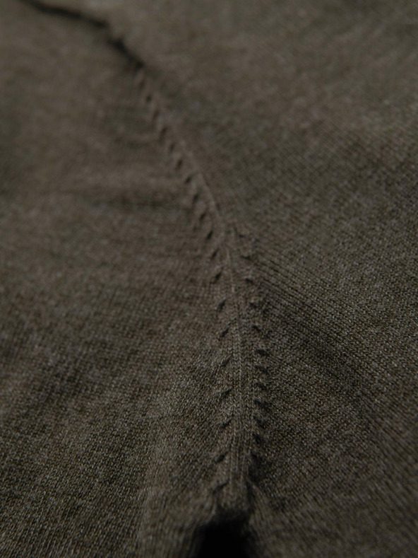 Ombre Clothing Férfi viszkóz BASIC pulóver kerek nyakkivágással - olivazöld melír V17 OM-SWBS-0106 Ombre Clothing