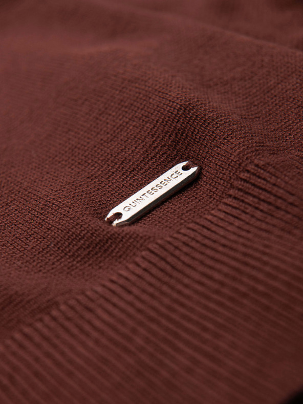 Ombre Clothing Férfi pulóver kerek nyakkivágással rugalmas kötésből klasszikus kötésben - bordó V4 OM-SWSW-0183 Ombre Clothing