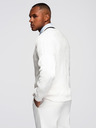 Ombre Clothing Férfi kockás pulóver nyakkivágással - fehér V1 OM-SWSW-0151 Ombre Clothing