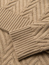 Ombre Clothing Férfi cikk-cakk kötésű pulóver - homokszín V1 OM-SWSW-0147 Ombre Clothing