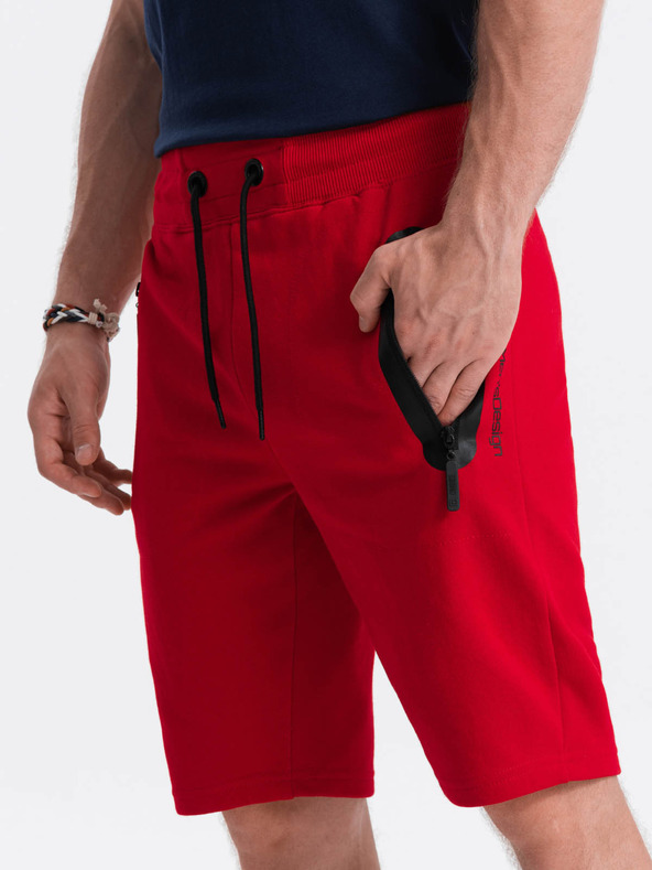 Ombre Clothing Férfi melegítő rövidnadrág - piros V2 W239 Ombre Clothing