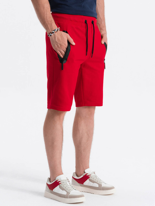 Ombre Clothing Férfi melegítő rövidnadrág - piros V2 W239 Ombre Clothing