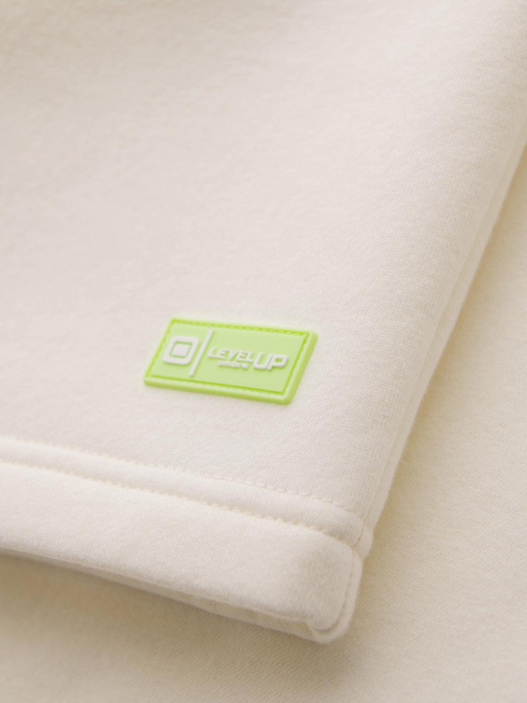 Ombre Clothing Uniszex melegítő rövidnadrág bordázott derekkal - krém V2 OU-SRBC-0101 Ombre Clothing