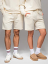 Ombre Clothing Uniszex melegítő rövidnadrág bordázott derekkal - krém V2 OU-SRBC-0101 Ombre Clothing