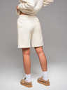 Ombre Clothing Uniszex melegítő rövidnadrág bordázott derekkal - krém V2 OU-SRBC-0101 Ombre Clothing