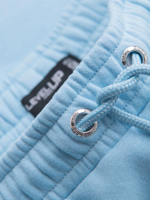 Ombre Clothing Uniszex melegítő rövidnadrág bordázott derekkal - kék V8 OU-SRBC-0101 Ombre Clothing