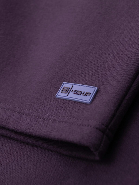 Ombre Clothing Uniszex melegítő rövidnadrág húzózsinórral a derékon - lila V13 OU-SRBC-0101 Ombre Clothing