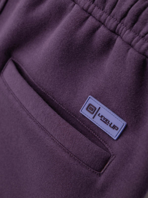 Ombre Clothing Uniszex melegítő rövidnadrág húzózsinórral a derékon - lila V13 OU-SRBC-0101 Ombre Clothing