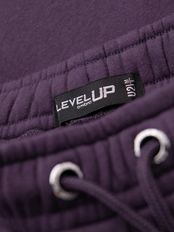 Ombre Clothing Uniszex melegítő rövidnadrág húzózsinórral a derékon - lila V13 OU-SRBC-0101 Ombre Clothing