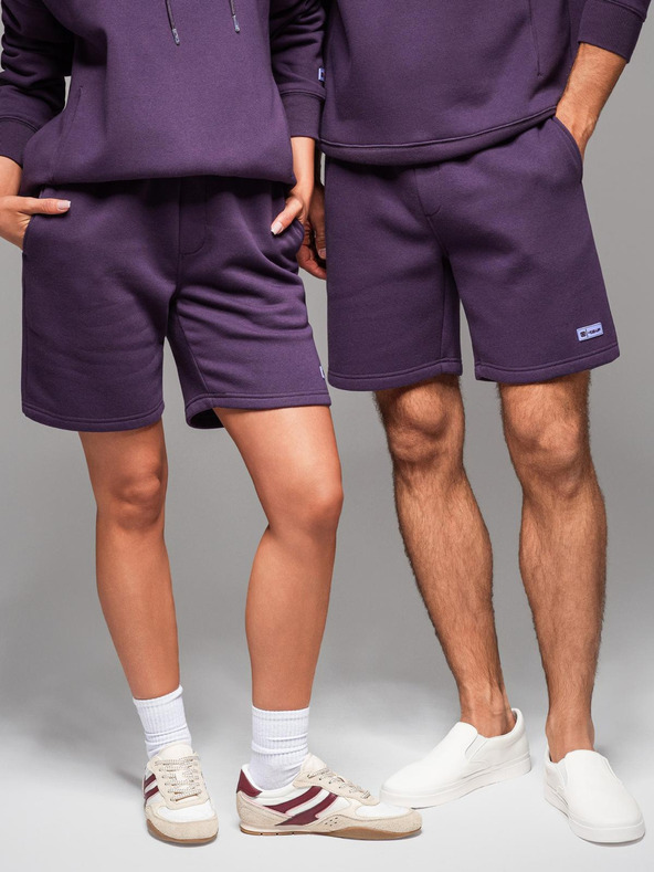 Ombre Clothing Uniszex melegítő rövidnadrág húzózsinórral a derékon - lila V13 OU-SRBC-0101 Ombre Clothing