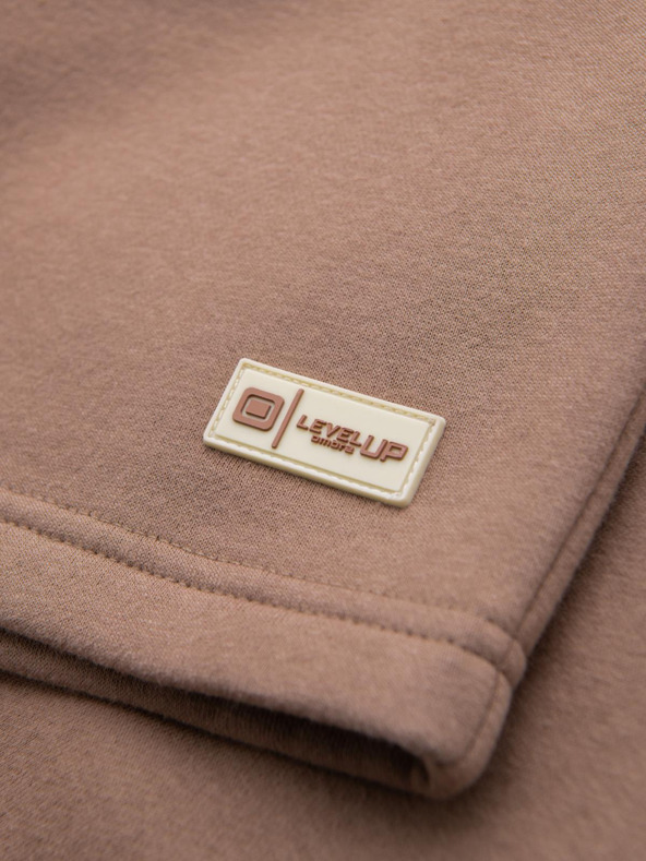 Ombre Clothing Uniszex melegítő rövidnadrág bordázott derekkal - barna V16 OU-SRBC-0101 Ombre Clothing