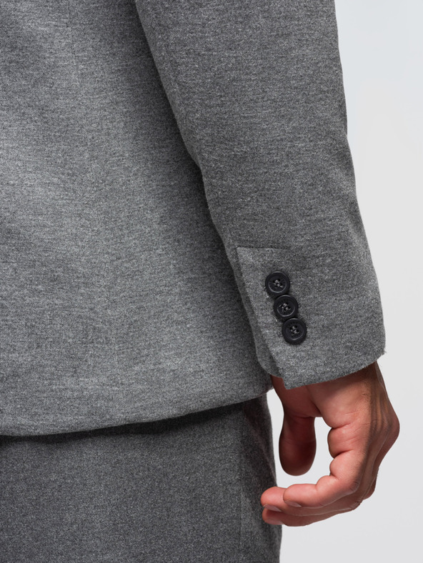 Ombre Clothing Férfi kötött blazer fitted szabásban - világos szürke V2 OM-BLZB-0100 Ombre Clothing