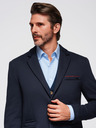 Ombre Clothing Férfi kötött dzseki fitted szabásban - sötétkék V3 OM-BLZB-0100 Ombre Clothing