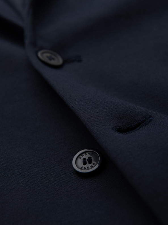 Ombre Clothing Férfi kötött dzseki fitted szabásban - sötétkék V3 OM-BLZB-0100 Ombre Clothing