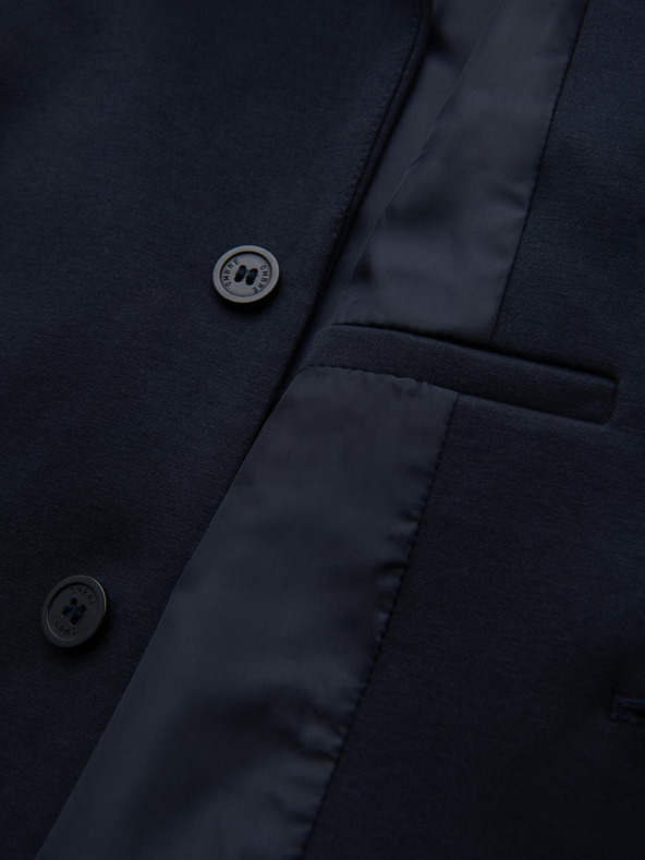 Ombre Clothing Férfi kötött dzseki fitted szabásban - sötétkék V3 OM-BLZB-0100 Ombre Clothing