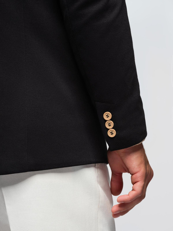 Ombre Clothing Férfi kötött dzseki fitted szabásban - fekete V5 OM-BLZB-0100 Ombre Clothing