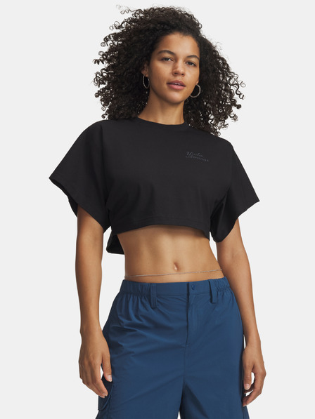 Under Armour Női póló Under Armour Cropped Script SS Tee-BLK