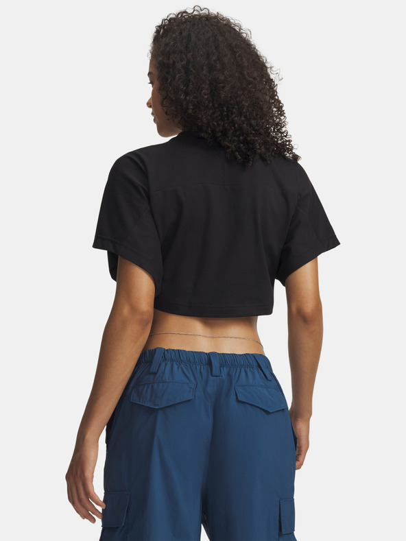 Under Armour Női póló Under Armour Cropped Script SS Tee-BLK