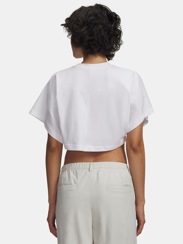 Under Armour Női póló Under Armour Cropped Script SS Tee-WHT