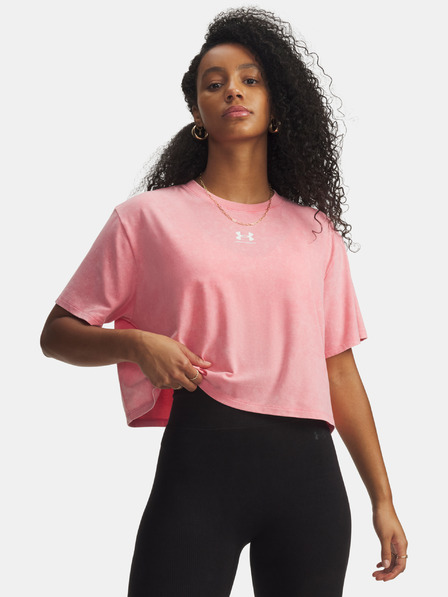Under Armour Női póló Under Armour UA Rival Boxy Tee Wash-PNK