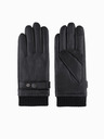 Ombre Clothing Férfi érintőképes bőrkesztyű - fekete V1 OM-ACGL-0128 Ombre Clothing