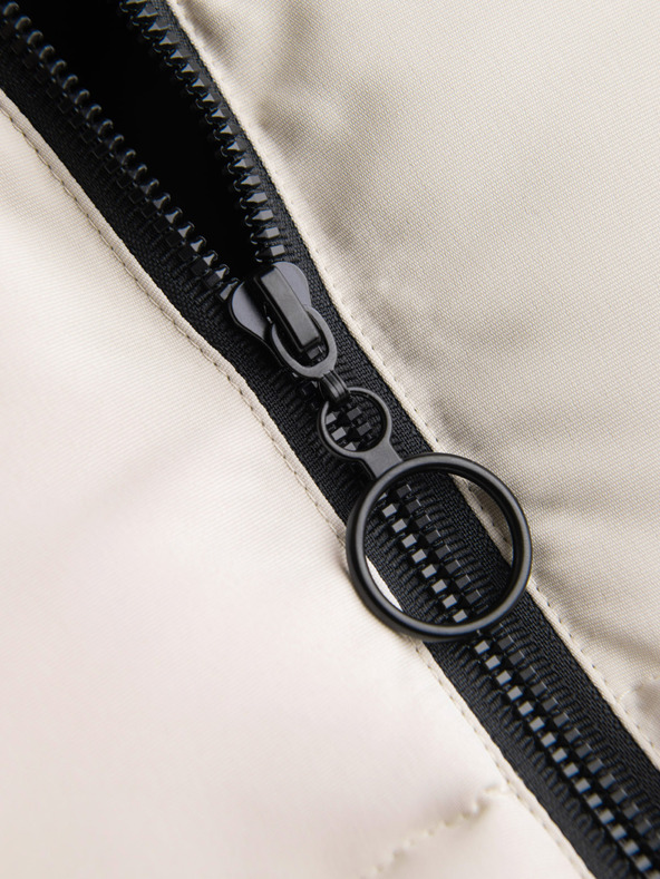 Ombre Clothing Fekete és bézs férfi steppelt mellény Ombre Ruházat