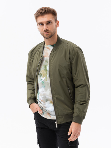 Ombre Clothing Khaki színű férfi Ombre Clothing átmeneti kabát C538