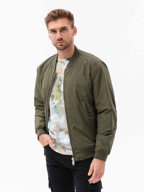 Ombre Clothing Khaki színű férfi Ombre Clothing átmeneti kabát C538