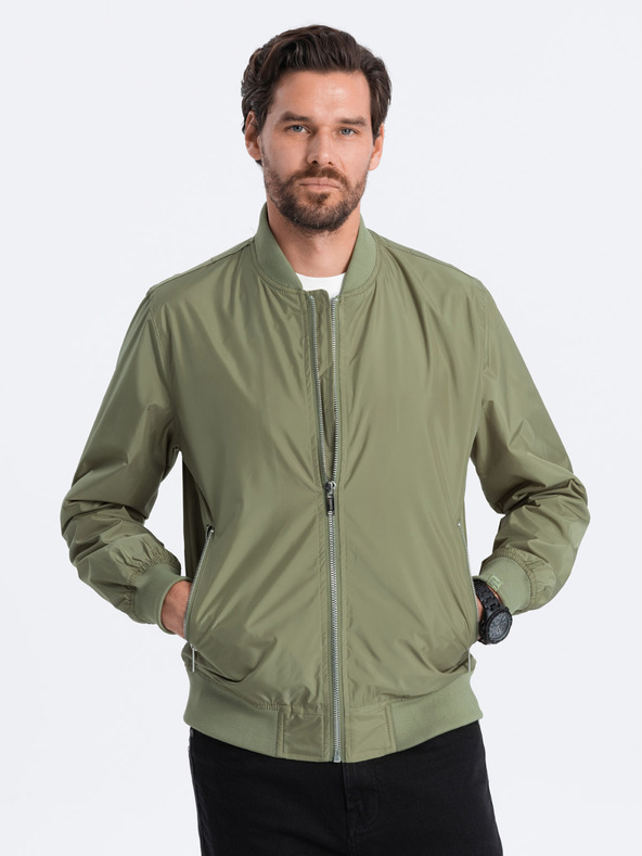 Ombre Clothing Khaki színű férfi könnyű kabát C439