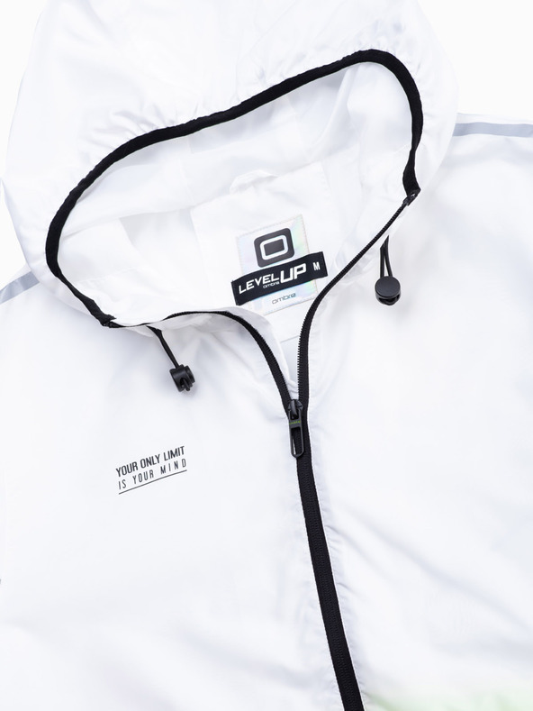 Ombre Clothing Zöld és fehér férfi kabát Ombre Ruházat