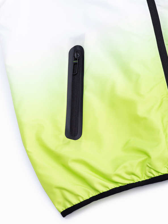 Ombre Clothing Zöld és fehér férfi kabát Ombre Ruházat