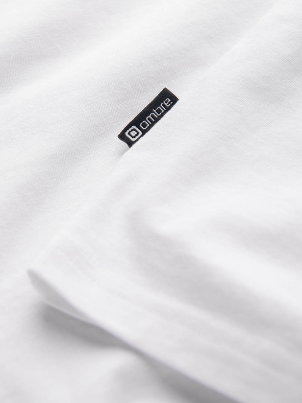 Ombre Clothing Fehér férfi V-nyakú póló Ombre ruházat