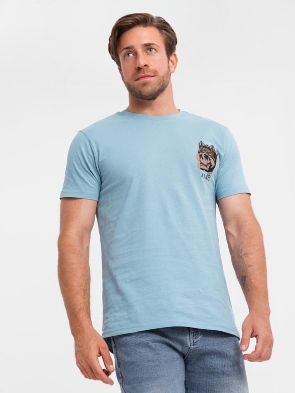 Ombre Clothing Világoskék férfi póló Ombre ruházat