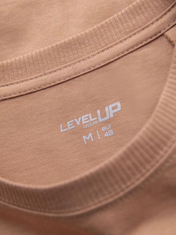 Ombre Clothing Világosbarna férfi póló Ombre ruházat