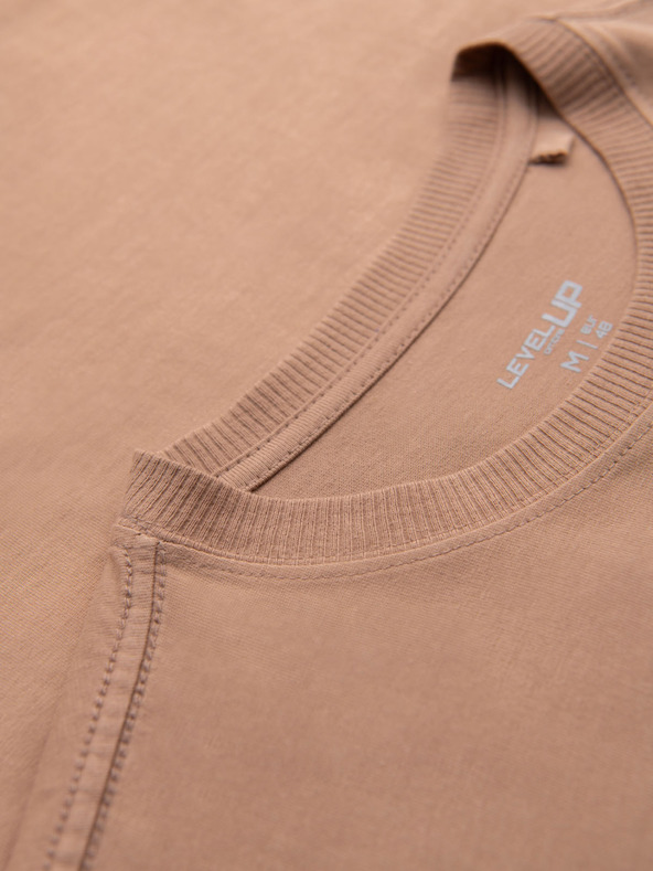 Ombre Clothing Világosbarna férfi póló Ombre ruházat