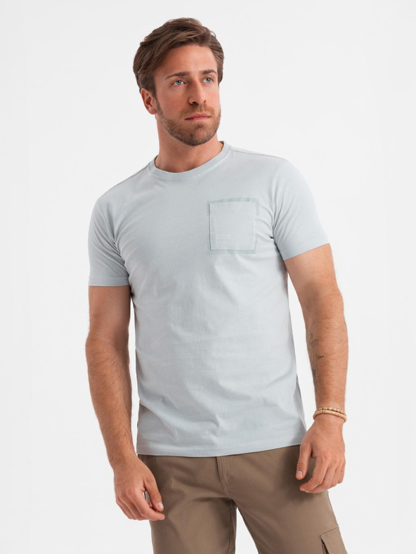 Ombre Clothing Világosszürke Férfi póló Ombre ruházat