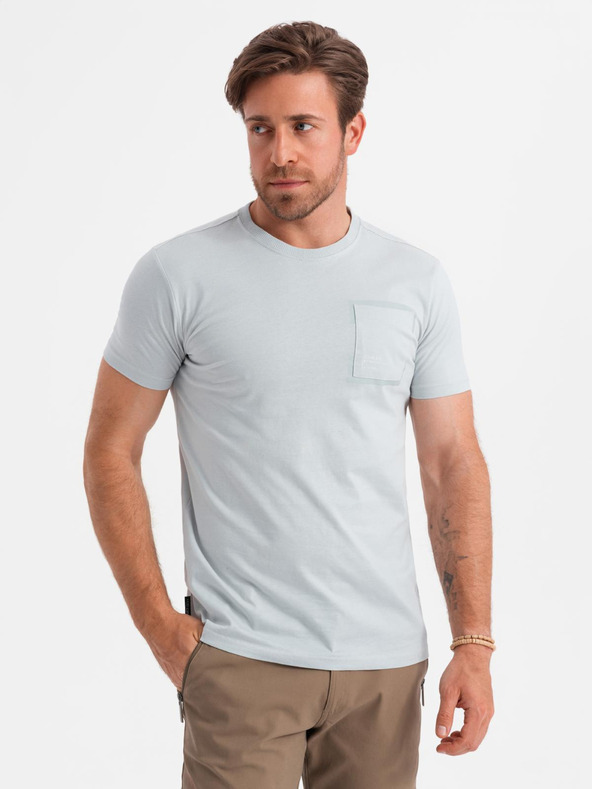 Ombre Clothing Világosszürke Férfi póló Ombre ruházat