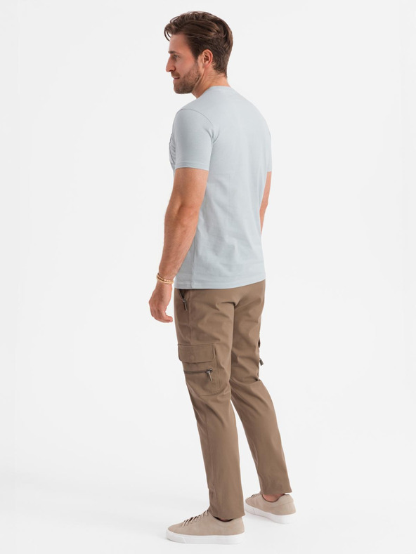 Ombre Clothing Világosszürke Férfi póló Ombre ruházat