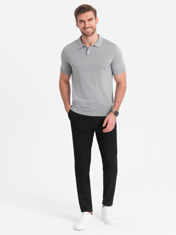 Ombre Clothing Fekete férfi kockás nadrág Ombre Clothing